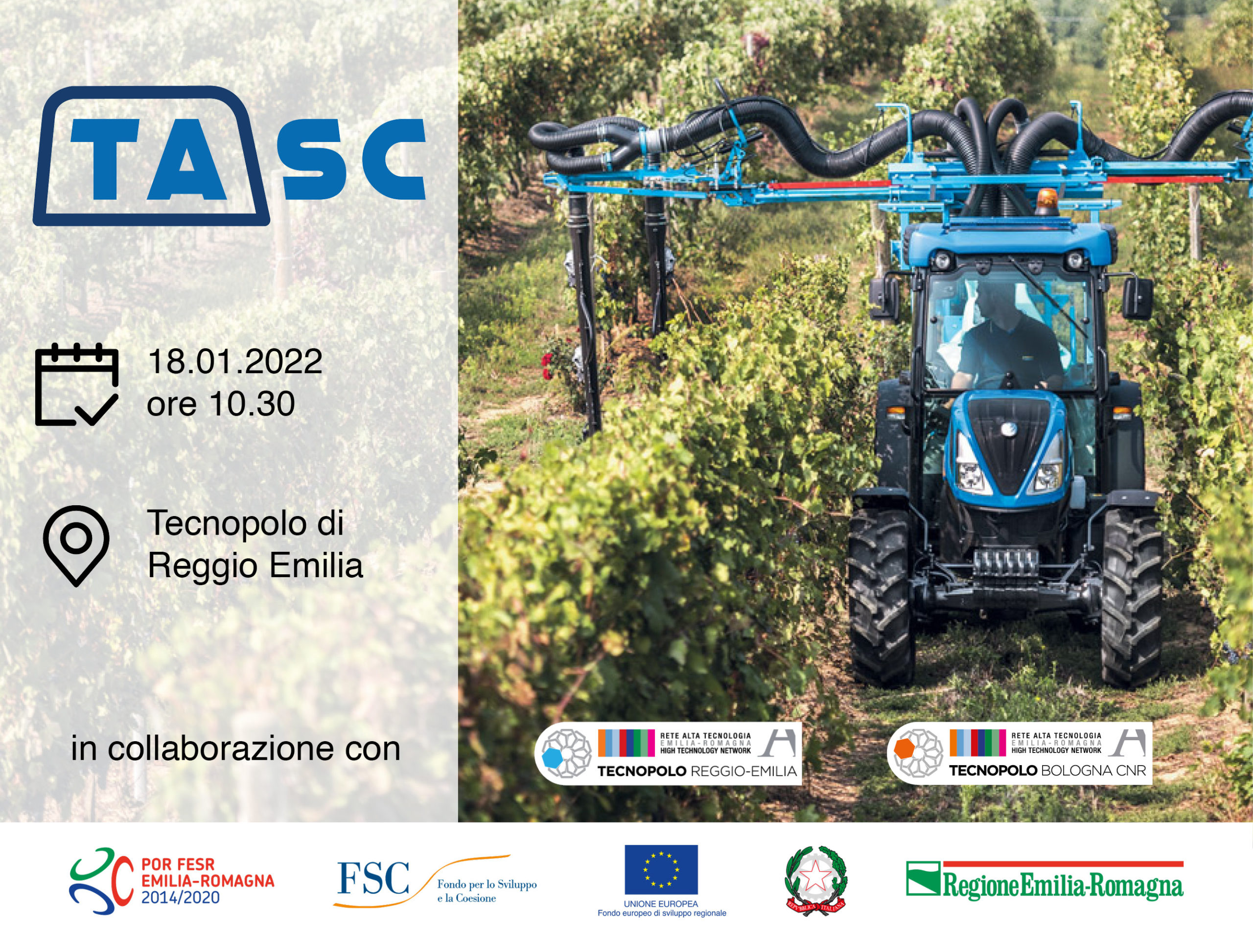 Il 18 gennaio l’evento finale del progetto TASC: architetture ibride per l’agricoltura